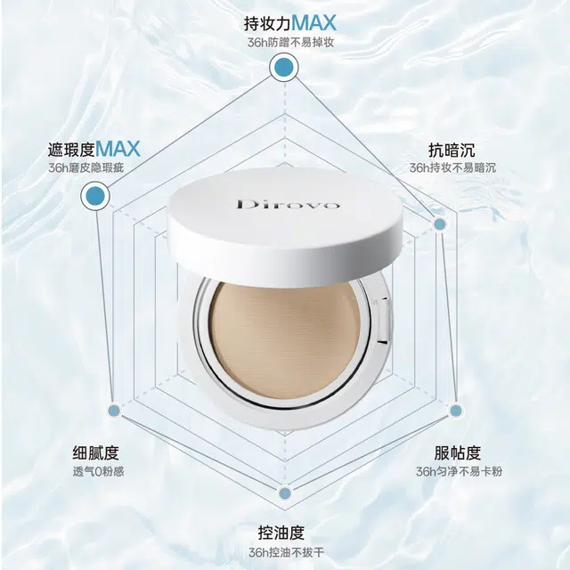 蒂洛薇 水晶遮瑕持久气垫干皮粉底液体验装控油 控油易上色自然不晕染服帖不卡粉气色