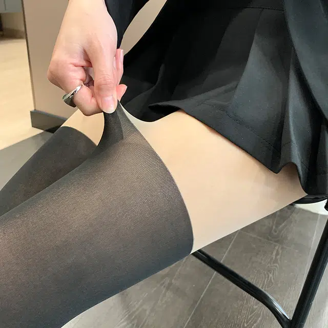 健将 黑丝性感连裤袜光腿神器假过膝袜大腿拼接任意剪打底丝袜 女款 组合装