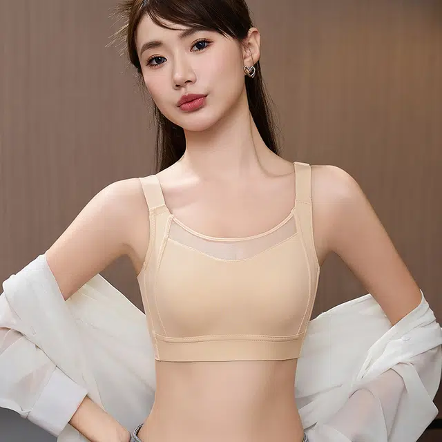 健将 无痕大胸显小收副乳防下垂全包式兔耳朵文胸 女款 礼袋装