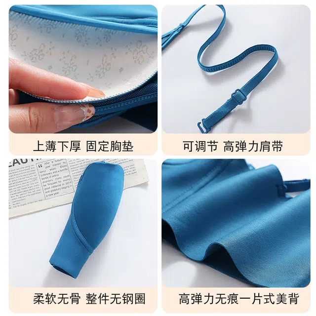 健将  法式轻奢缎面性感网纱交叉绑带内衣透气舒适聚拢防下垂收副乳高级感美背时尚百搭贵气无钢圈可调节肩带 组合装文胸 女款
