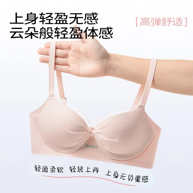 健将 甜美网纱透气舒适聚拢有型防下垂收副乳亲肤柔软无痕纯欲氛围感美背时尚百搭日常无钢圈可调节肩带组合装文胸  女款