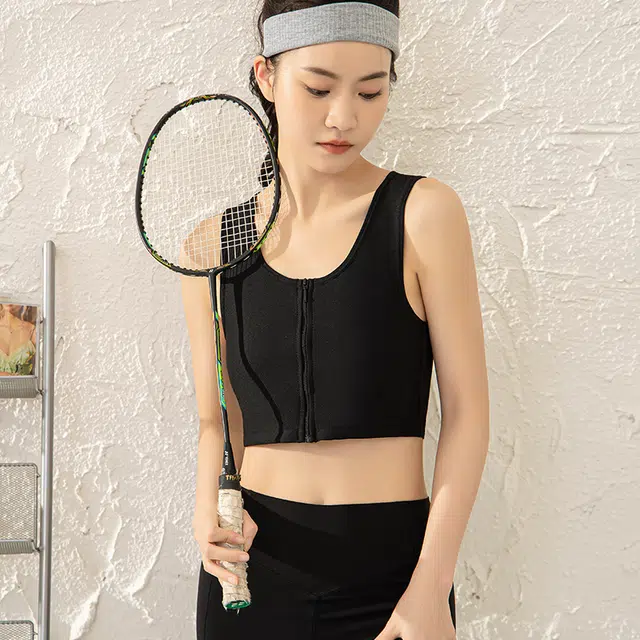 健将 束胸大胸显小无痕瘦胸拉链防震背心裹胸缩胸塑胸文胸 女款 礼袋装