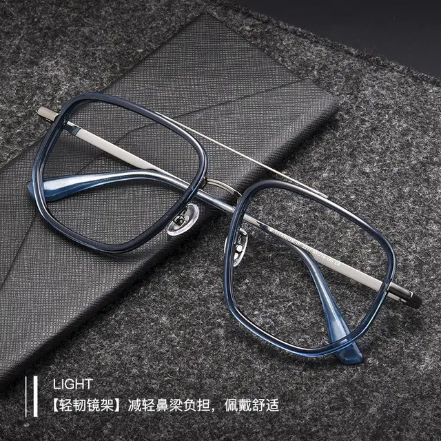 陌从 商务理工型百搭经典黑框近视镜可配度数变色眼镜 新潮时尚双梁防蓝光护眼散光大脸框架 光学镜架 男女同款情侣款