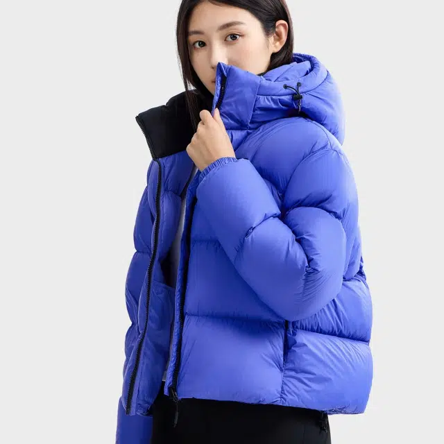 企鹅 暖流面包服冬户外纯色常规长袖通勤羽绒服 女款