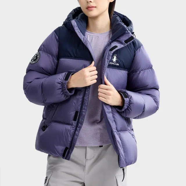 企鹅 防风高克重中长款纯色常规长袖通勤羽绒服 男女同款