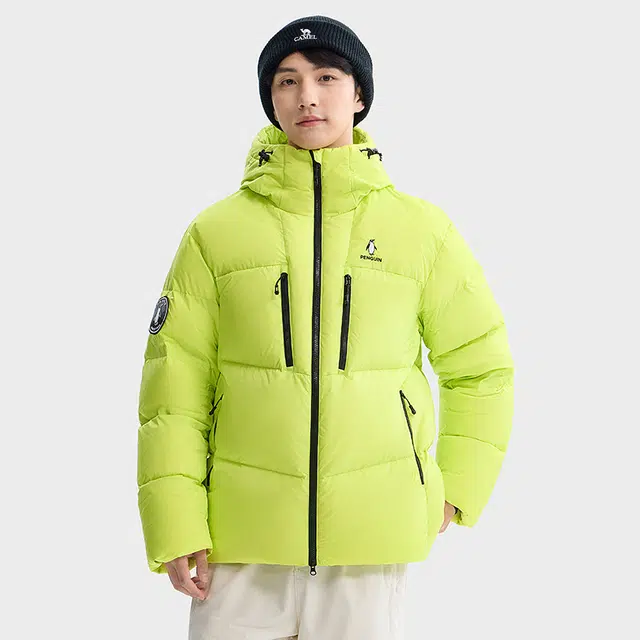 企鹅 户外鹅绒保暖中长款外套防风防泼水工装羽绒服 男女同款