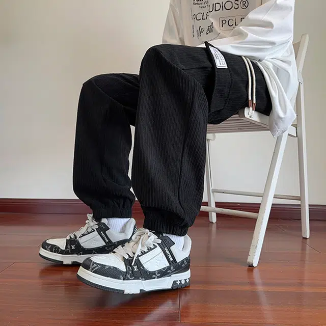 头号青年 美式复古束脚工装休闲裤 男女同款