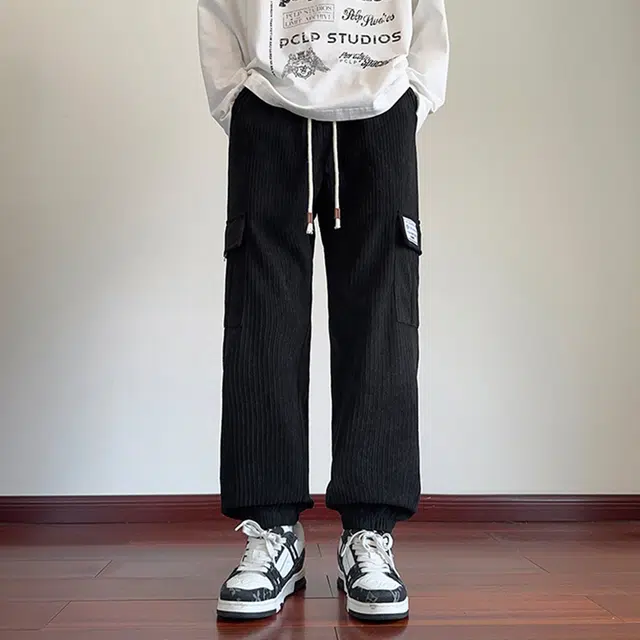 头号青年 美式复古束脚工装休闲裤 男女同款