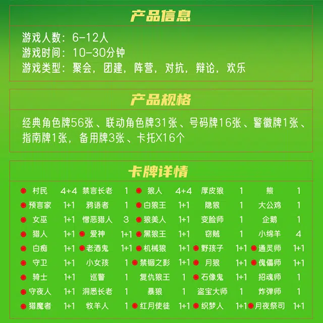 狼人杀 蔬菜精灵联名款 狼人杀