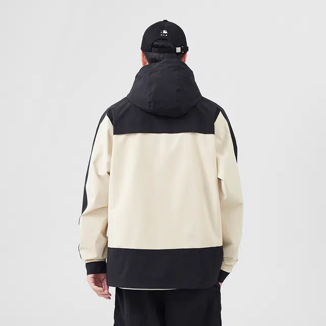 前进牛 秋冬美式休闲高街潮牌无性别主义色块拼接上衣情侣潮流工装机能风宽松外套防风男夹克 男女同款