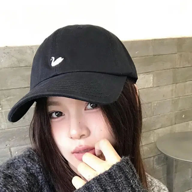 雅鹿 可爱天鹅刺绣宽檐春夏季户外出游时尚潮流百搭学生防晒遮阳大头围显脸小 棉 鸭舌帽 男女同款情侣款