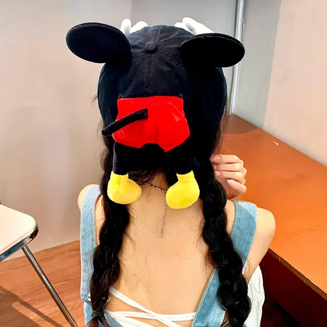雅鹿 可爱小鼠卡通屁屁主题帽户外出行防晒遮阳时尚潮流少女造型拍照必备大头围显脸小 腈纶 鸭舌帽 男女同款情侣款