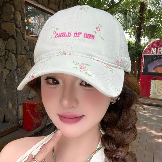 雅鹿 甜美可爱碎花刺绣软顶户外出行防晒遮阳时尚潮流百搭大头围显脸小 棉 鸭舌帽 男女同款情侣款