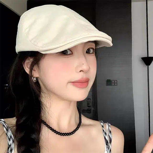 雅鹿 时尚薄款透气百搭前进春夏季简约画家报童百搭显脸小防晒遮阳画家 涤纶 贝雷帽 女款