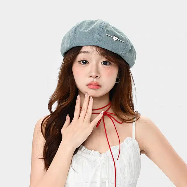 雅鹿 时尚透气简约百搭防晒遮阳 牛仔布 贝雷帽 女款
