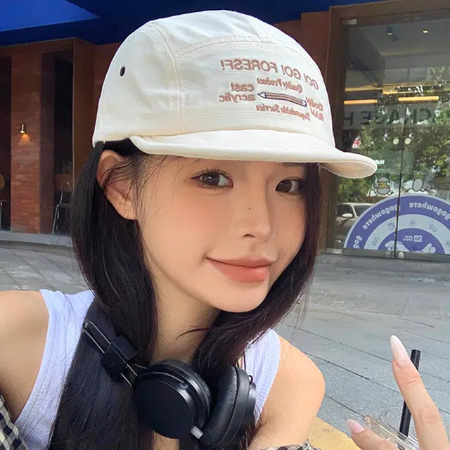 雅鹿 春夏季复古工装软顶刺绣棒球帽户外出游运动风防晒遮阳素颜百搭大头围显脸小 聚酯纤维 鸭舌帽 男女同款情侣款