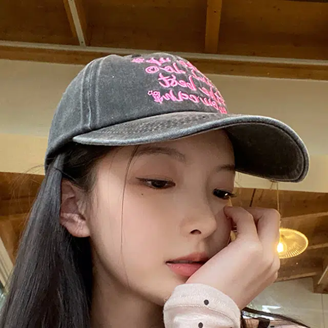 雅鹿 美式复古水洗做旧字母刺绣春夏季休闲学生百搭防晒遮阳大头围显脸小 聚酯纤维 鸭舌帽 男女同款情侣款