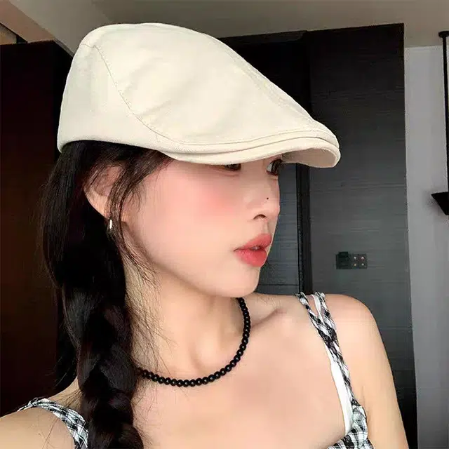 雅鹿 时尚薄款透气百搭前进春夏季简约画家报童百搭显脸小防晒遮阳画家 涤纶 贝雷帽 女款