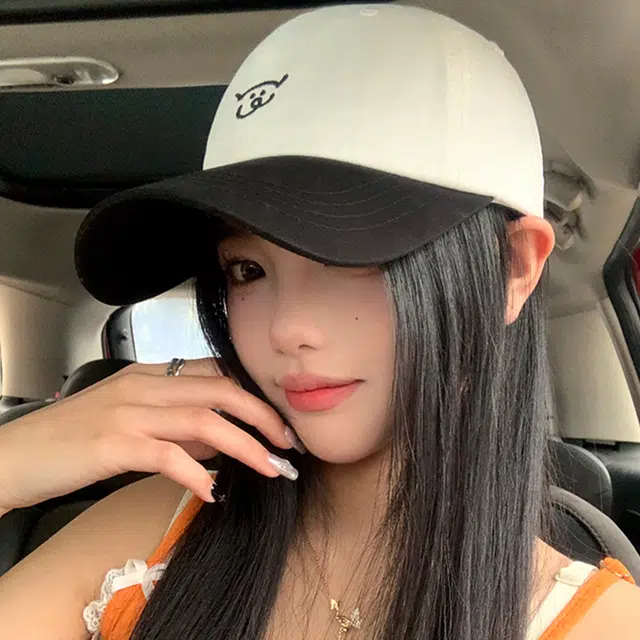 雅鹿 可爱小猪刺绣拼色软顶户外出游防晒遮阳时尚潮流百搭学生防晒遮阳大头围显脸小 棉 鸭舌帽 男女同款情侣款