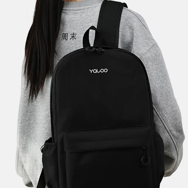 雅鹿 休闲简约大容量初高中大学生通勤拉链开合可调节肩带时尚潮流多功能百搭背包 牛津布 双肩包书包电脑包 常规 男女同款情侣款 多色