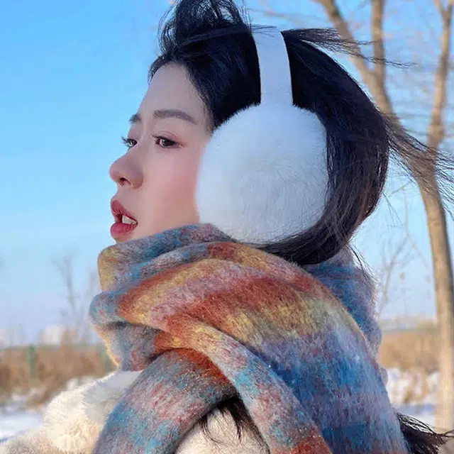 雅鹿 条纹马海毛保暖加厚流苏显白两用披肩高级感拉毛彩色防寒护颈百搭学生 聚酯纤维 绒线围巾 男女同款情侣款 咖啡色/灰色