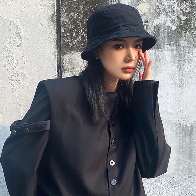 雅鹿 春夏季时尚日系潮流水洗纯色复古百搭嘻哈街头透气户外大头围宽檐防晒遮阳 棉 渔夫帽 男女同款情侣款