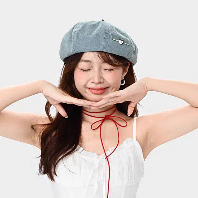 雅鹿 时尚透气简约百搭防晒遮阳 牛仔布 贝雷帽 女款