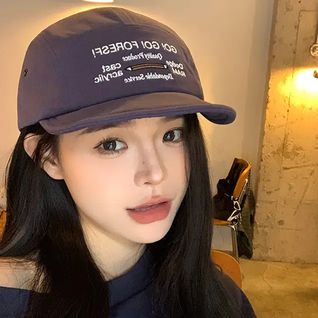 雅鹿 春夏季复古工装软顶刺绣棒球帽户外出游运动风防晒遮阳素颜百搭大头围显脸小 聚酯纤维 鸭舌帽 男女同款情侣款