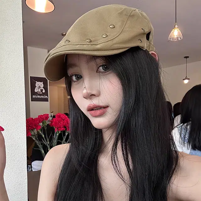 雅鹿 时尚休闲美式青年街头铆钉反戴百搭大头围报童百搭显脸小防晒遮阳 棉 贝雷帽 男女同款情侣款
