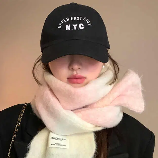 雅鹿 秋冬季彩虹渐变保暖加厚针织显白户外防寒护颈软糯百搭高级感学生毛绒围脖 羊毛 绒线围巾 男女同款情侣款 礼盒装