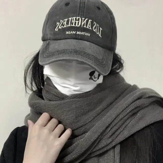 雅鹿 秋冬季原宿风保暖加厚学生百搭纯色针织御寒护颈防风围脖 聚酯纤维 绒线围巾 男女同款情侣款 礼盒装