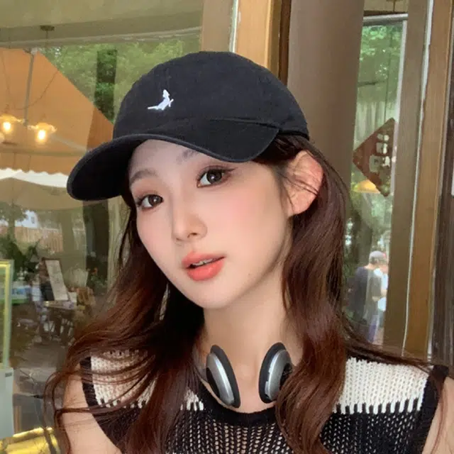 雅鹿 休闲简约动物刺绣软顶户外出行防晒遮阳时尚潮流百搭大头围显脸小 聚酯纤维 鸭舌帽 男女同款情侣款