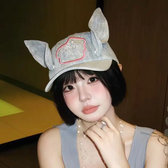 【别碰我耳朵】 雅鹿 春夏季可爱牛仔兔亚比风户外出行防晒遮阳时尚潮流百搭大头围显脸小 棉 鸭舌帽 男女同款情侣款