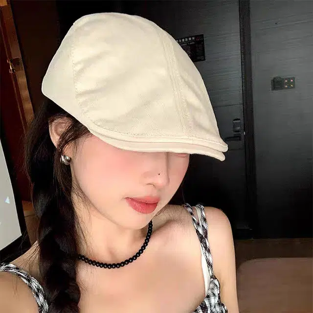 雅鹿 时尚薄款透气百搭前进春夏季简约画家报童百搭显脸小防晒遮阳画家 涤纶 贝雷帽 女款