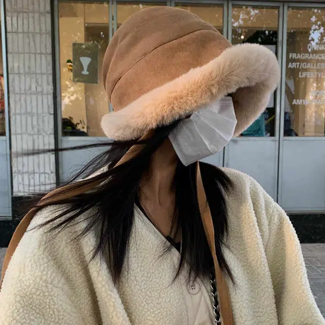 雅鹿 秋冬季防风保暖加绒北方民族风加厚毛绒防寒渔夫护耳盆帽 棉 绒线帽 男女同款情侣款 礼盒装