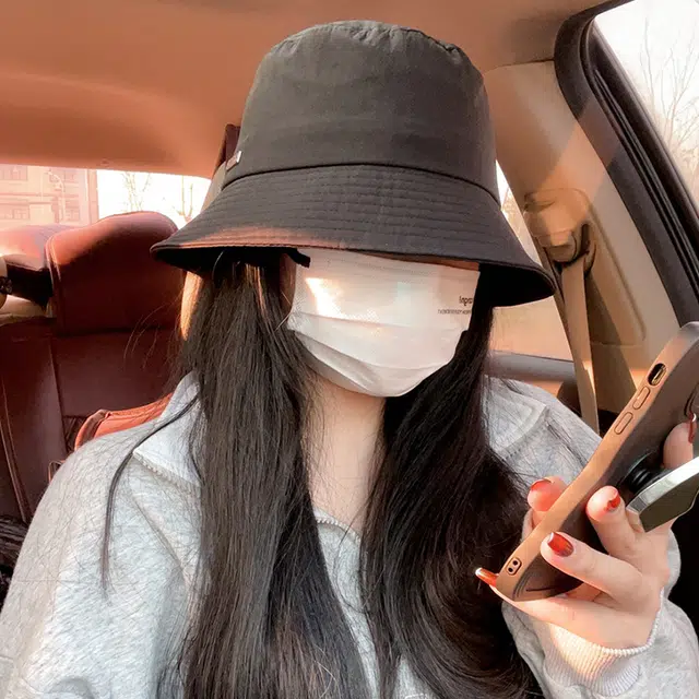 雅鹿 日系休闲简约户外出行防晒遮阳大头围 聚酯纤维 渔夫帽 男女同款情侣款