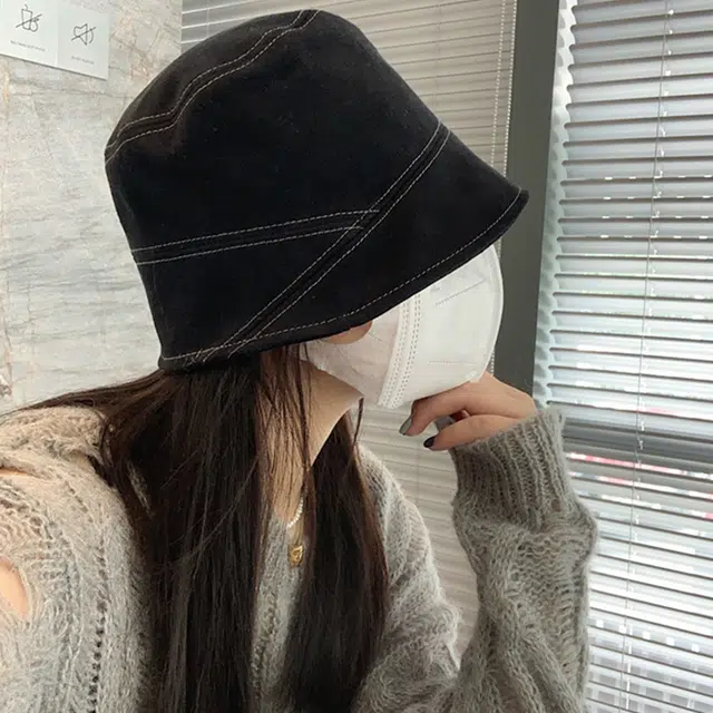 雅鹿 日系素颜遮脸纯色休闲百搭洋气 聚酯纤维 渔夫帽 男女同款情侣款