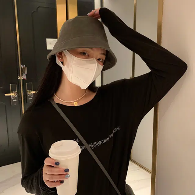雅鹿 日系素颜遮脸纯色休闲百搭洋气 聚酯纤维 渔夫帽 男女同款情侣款
