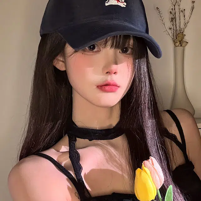雅鹿 日系可爱卡通小狗刺绣软顶春夏季休闲遮阳防晒学院风学生时尚百搭大头围显脸小 棉 鸭舌帽 男女同款情侣款