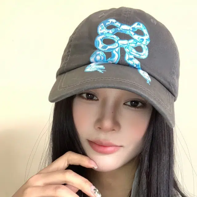 雅鹿 蝴蝶结小蛇刺绣印花水洗做旧户外出行防晒遮阳复古小众大头围显脸小 棉 鸭舌帽 男女同款情侣款