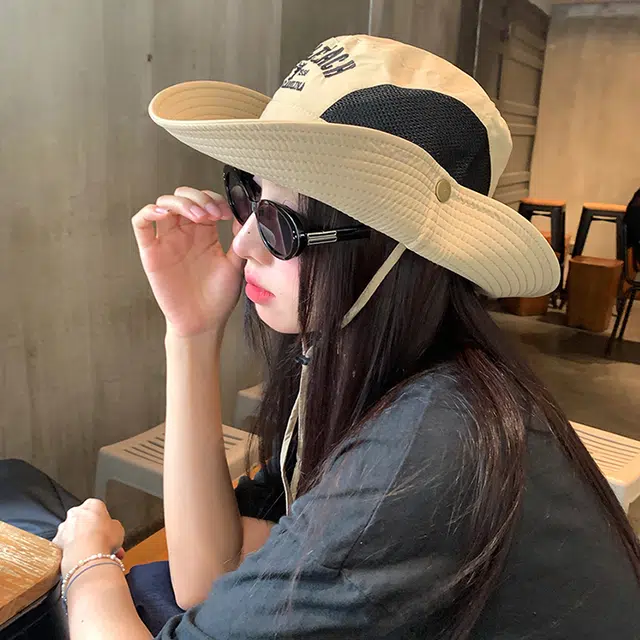 雅鹿 户外登山露营字母刺防晒遮阳 聚酯纤维 渔夫帽 男女同款情侣款