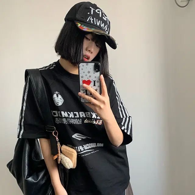 雅鹿 美式嘻哈破洞街头涂鸦软顶户外出游防晒遮阳时尚潮流百搭学生大头围显脸小 棉 鸭舌帽 男女同款情侣款
