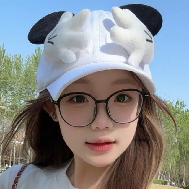 雅鹿 可爱小鼠卡通屁屁主题帽户外出行防晒遮阳时尚潮流少女造型拍照必备大头围显脸小 腈纶 鸭舌帽 男女同款情侣款