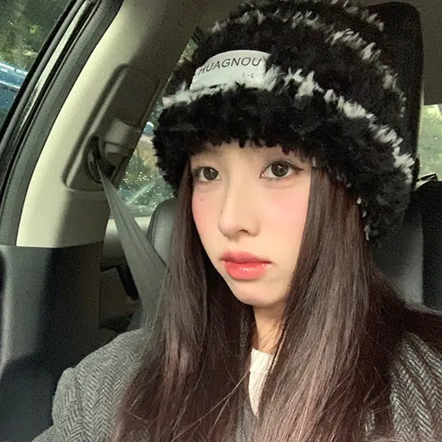 雅鹿 秋冬季条纹显脸小毛绒绒保暖防寒毛线大头围护耳堆堆帽户外骑行加绒百搭大头围显脸小套头帽 棉 绒线帽 男女同款情侣款 礼盒装