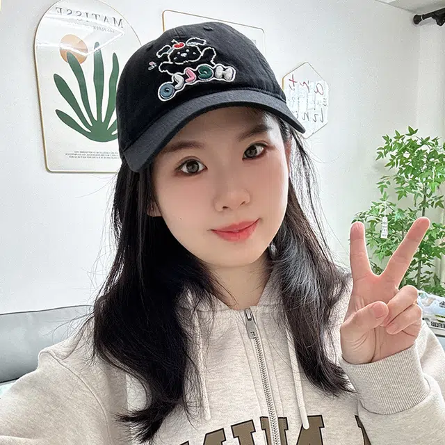 雅鹿 可爱小狗刺绣软顶大头围加宽帽檐透气学生时尚百搭显脸小 棉 鸭舌帽 男女同款情侣款