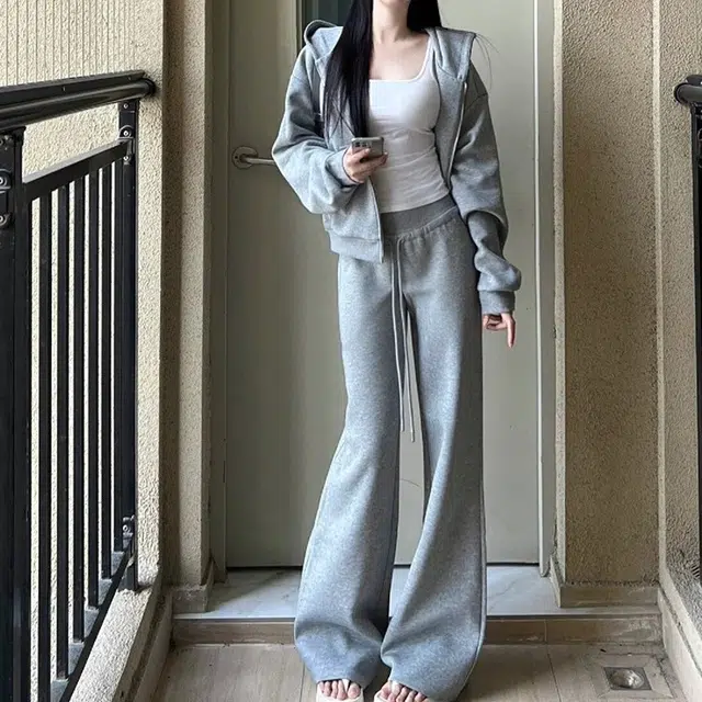 古莲菲 条纹简约舒适亲肤休闲套装 女款