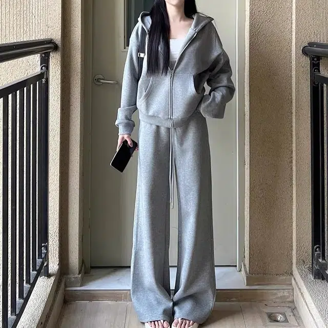 古莲菲 条纹简约舒适亲肤休闲套装 女款