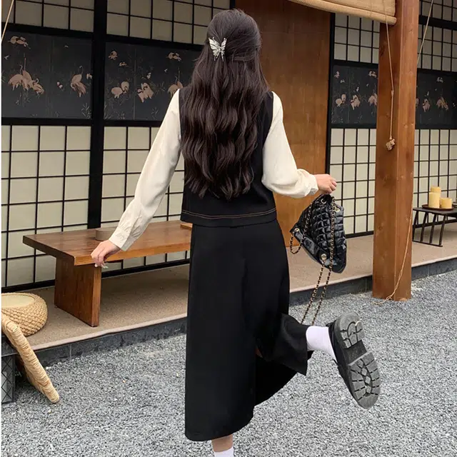 古莲菲 时尚百搭上衣宽松气质长裙裙装套装 女款