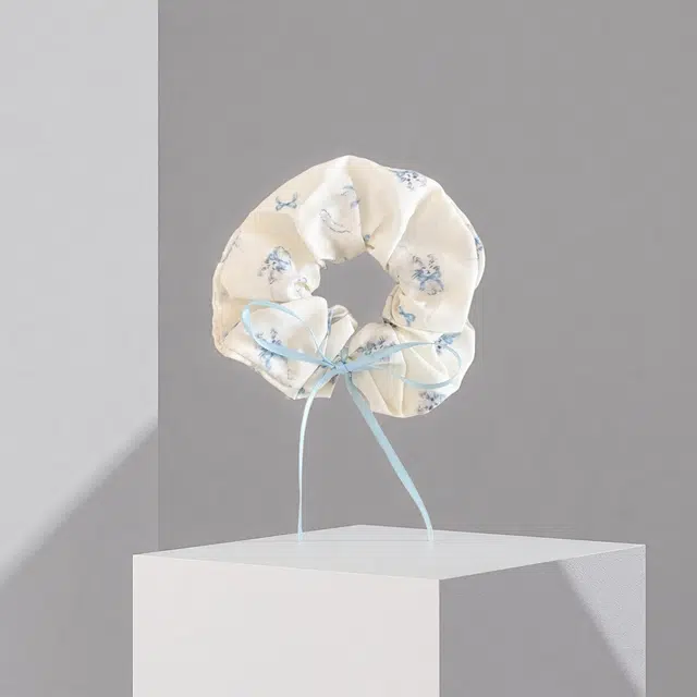 前方大荒野 蝴蝶结小猫大肠圈萌趣猫咪清新文雅温柔迷人少女心精致小巧日常百搭扎马尾#好运 棉麻 发圈 女款