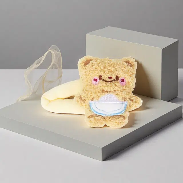 前方大荒野 围裙小熊侧碎发清新可爱萌趣熊宝宝迷趣味#好运 棉麻 发夹 女款